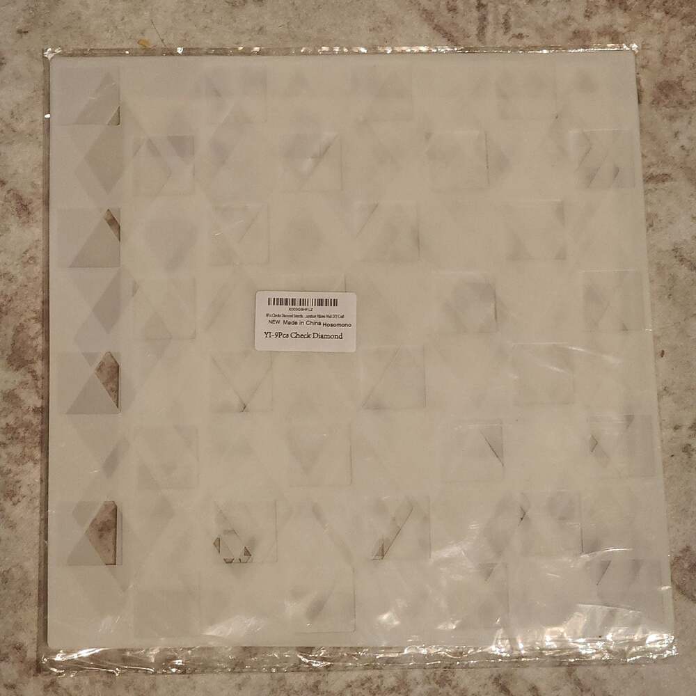 Hosomono 9Piece Check Diamond DIY Craft Stencil Set for Furniture and Wall Decor